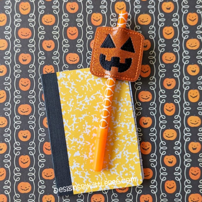Jack-o-Lantern Pencil/Straw Hugger
