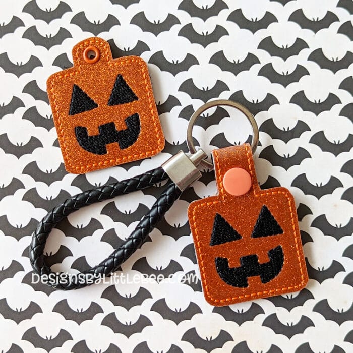 Jack-o-Lantern Snap Tab & Eyelet Key Fob