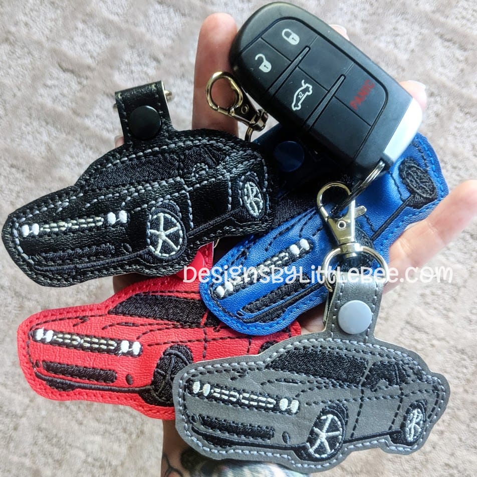 Dodge Challenger Snap Tab & Eyelet Key Fobs - Designs by Little Bee