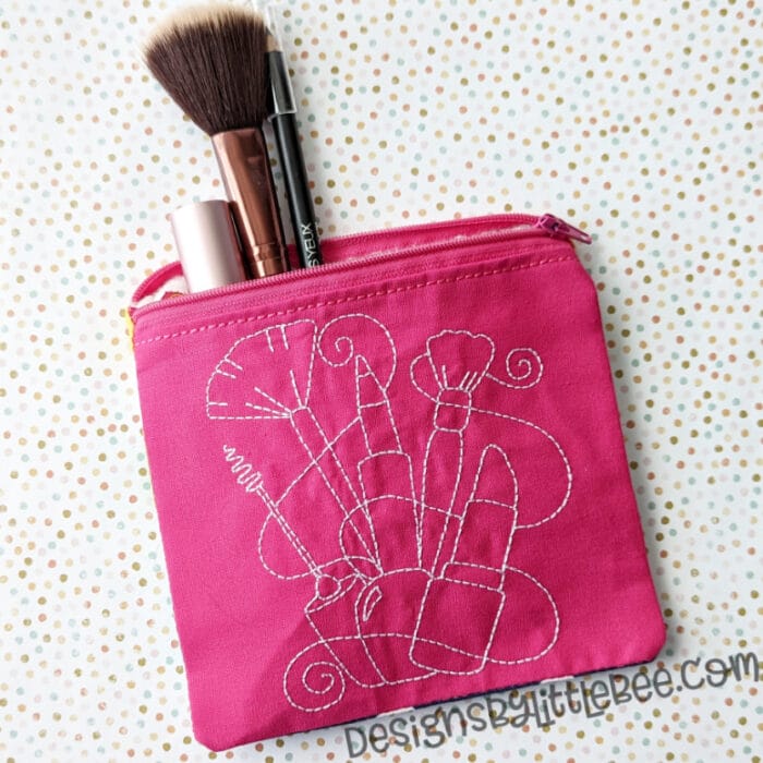 Makeup Linework - ITH Top Zipper Square Bag