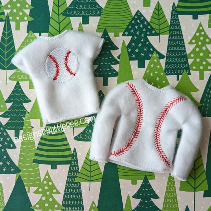 Baseball Elf or 12" Doll Shirt - Short and Long Sleeved