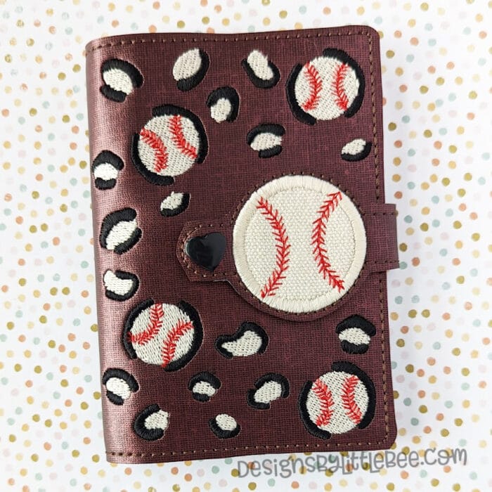 Leopard Baseball Mini Composition Book Snap Cover