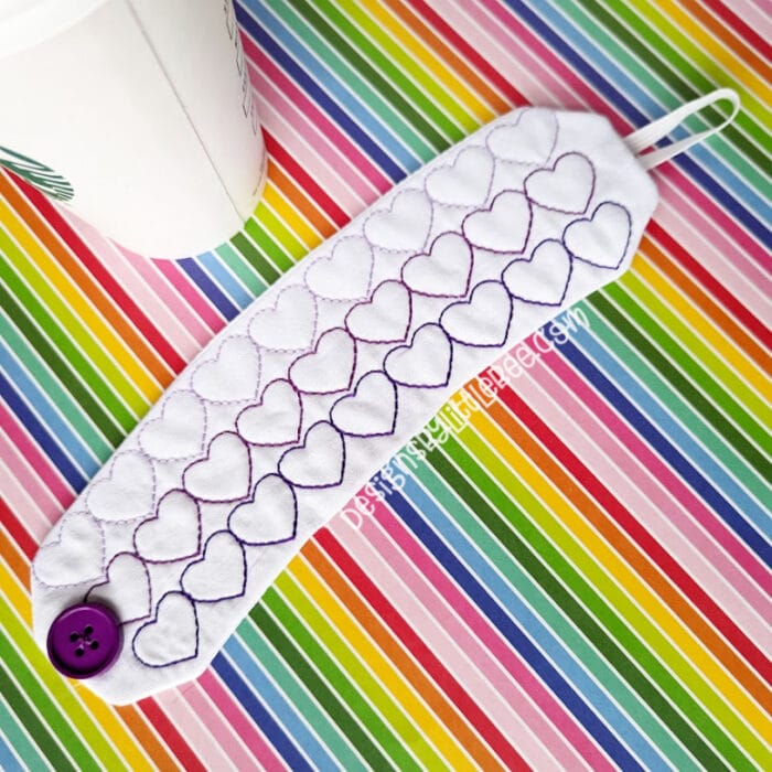 Heart Print Coffee Wrap / Sleeve - Image 2