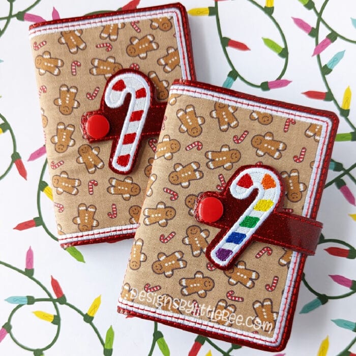 Candy Cane Mini Composition Book Snap Cover