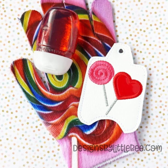 Lollipop Hand Sanitizer Case - Snap Tab and Eyelet Key Fob