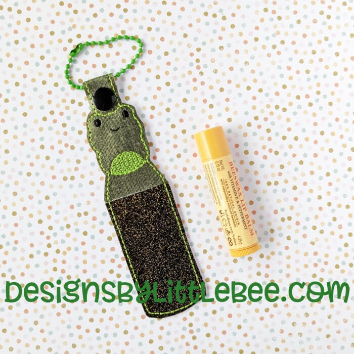 Pudgy Frog Lip Balm Holder - Snap Tab & Eyelet Key Fob