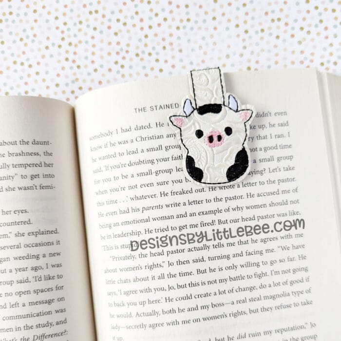 Pudgy Cow Foldover Magnetic Bookmark
