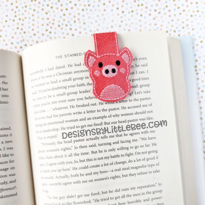 Pudgy Pig Foldover Magnetic Bookmark