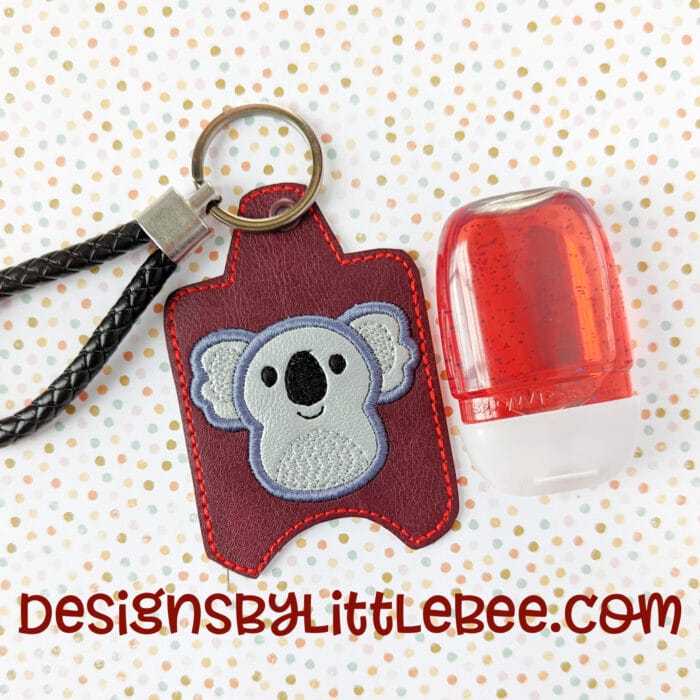Pudgy Koala Hand Sanitizer Case - Snap Tab and Eyelet Key Fob