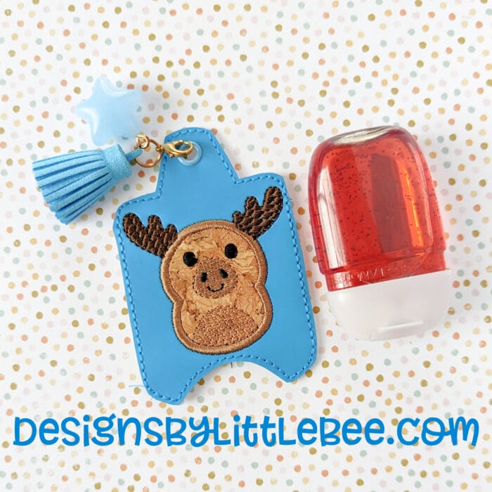 Pudgy Moose Hand Sanitizer Case - Snap Tab and Eyelet Key Fob
