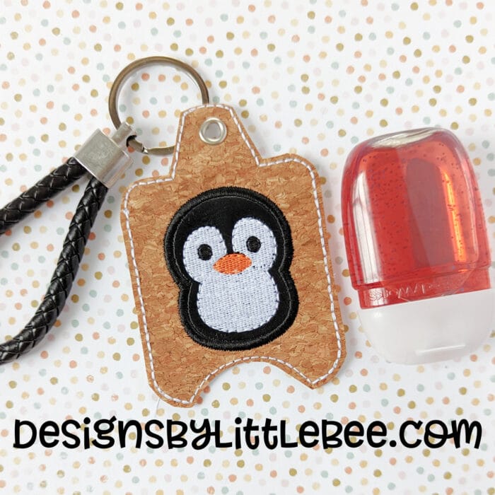 Pudgy Penguin Hand Sanitizer Case - Snap Tab and Eyelet Key Fob