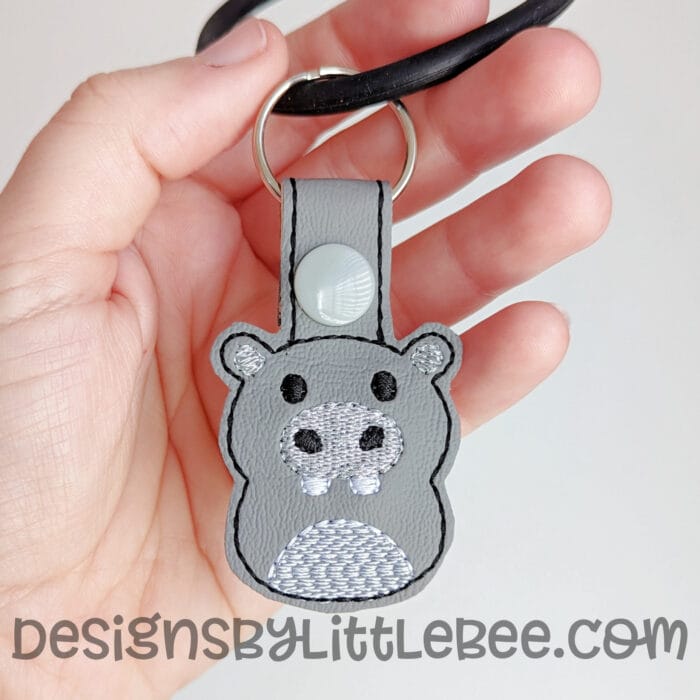 Pudgy Hippo Snap Tab & Eyelet Key Fob