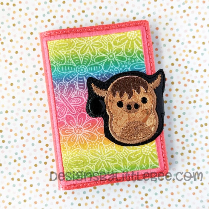 Pudgy Highland Cow Mini Composition Book Snap Cover