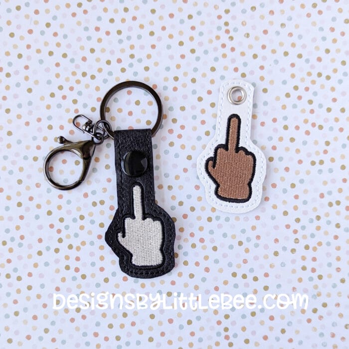 Middle Finger Snap Tab & Eyelet Key Fob - Image 2