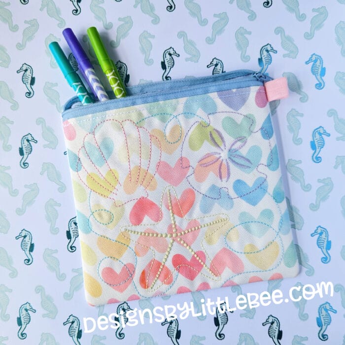 Ocean ITH Top-Zipper Square Bag