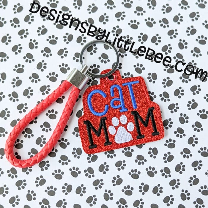 Cat Mom Snap Tab & Eyelet Key Fob