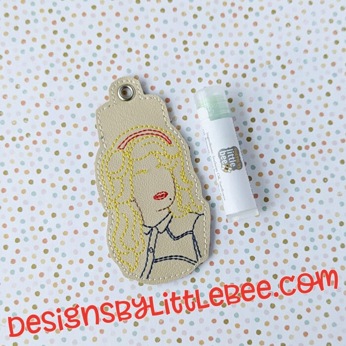Dolly Sketch - "Backwards" Lip Balm Holder - Snap Tab & Eyelet Key Fob