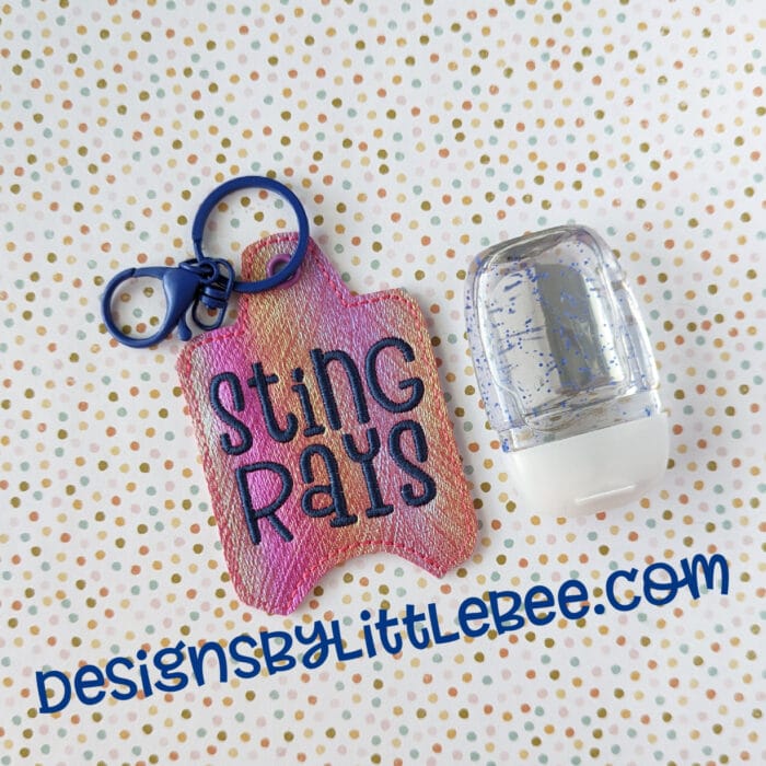 Stingrays Hand Sanitizer Case - Snap Tab and Eyelet Key Fob