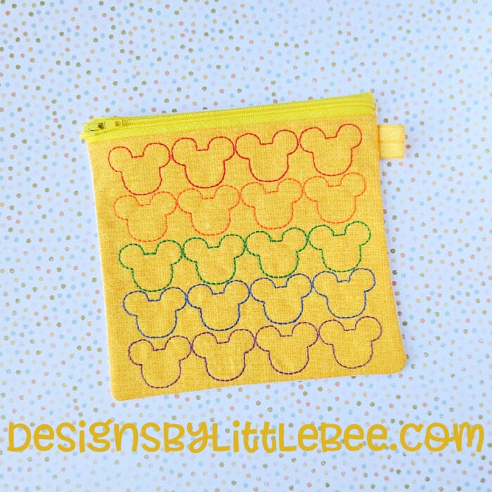 Mouse Print ITH Zipper Bag