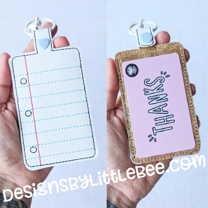 Notebook Paper ID Card/Badge Holder - 5x7 and up ONLY