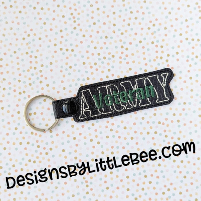 Army Veteran Snap Tab & Eyelet Key Fob