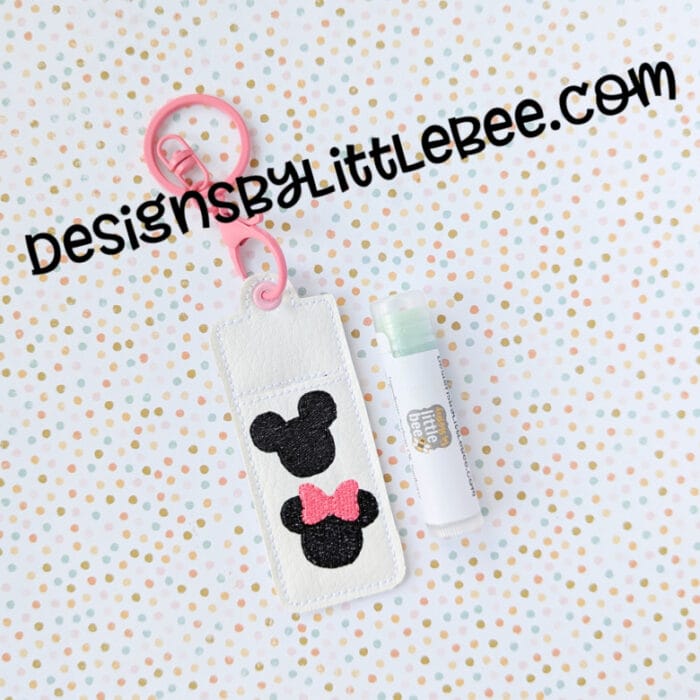 Mouse Lip Balm Holder - Simple Slice Snap Tab & Eyelet Key Fob