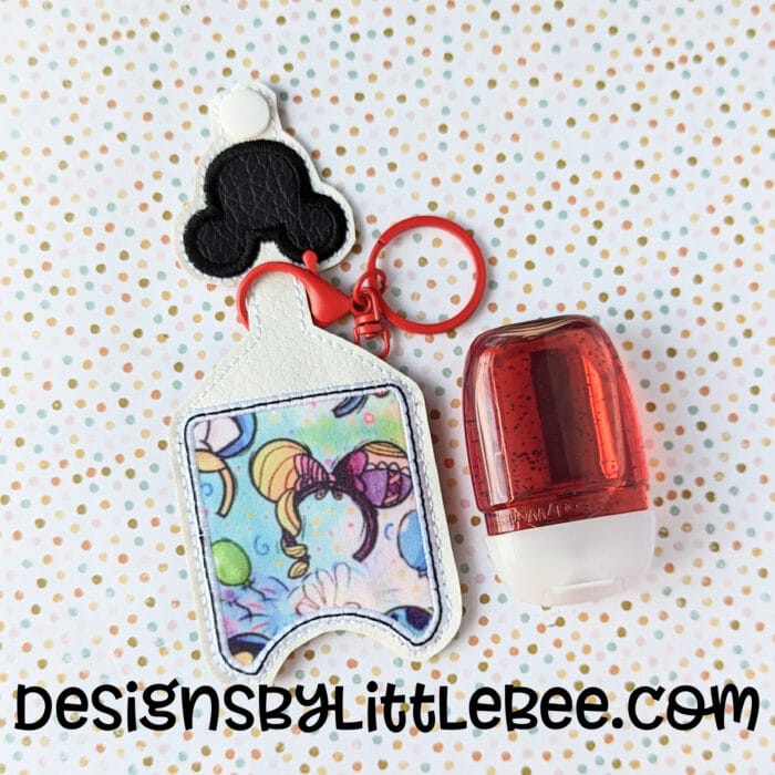 Mouse Applique Hand Sanitizer Holder Snap Tab - 5x7+ ONLY