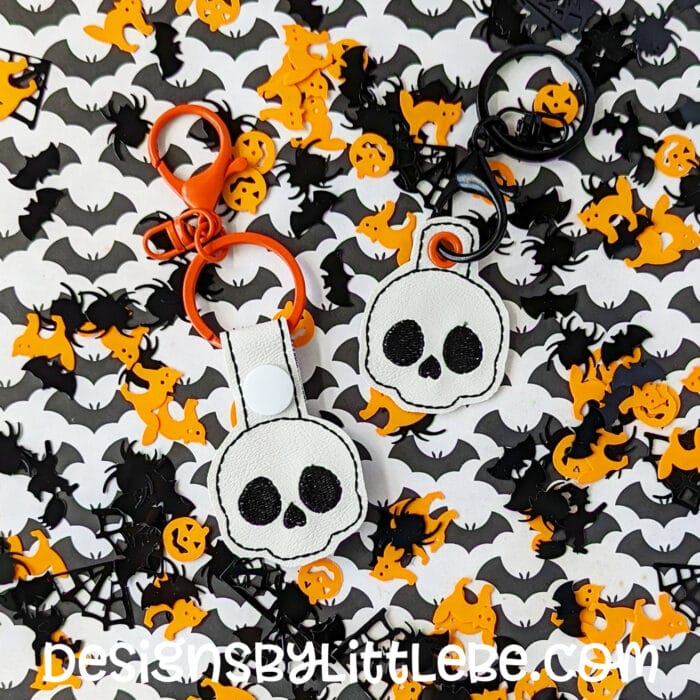 Skully Snap Tab & Eyelet Key Fob