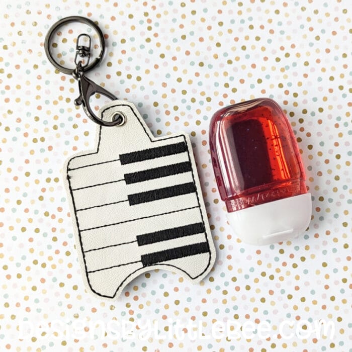 Piano Hand Sanitizer Case - Snap Tab and Eyelet Key Fob