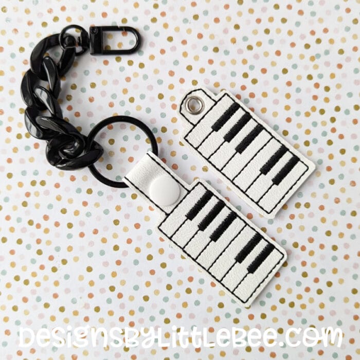Piano Snap Tab & Eyelet Key Fob