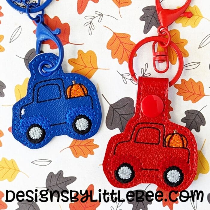 Truck & Pumpkin Snap Tab & Eyelet Key Fob