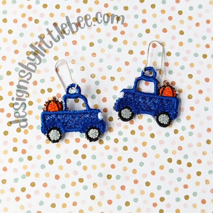 Pumpkin Truck FSL Earrings