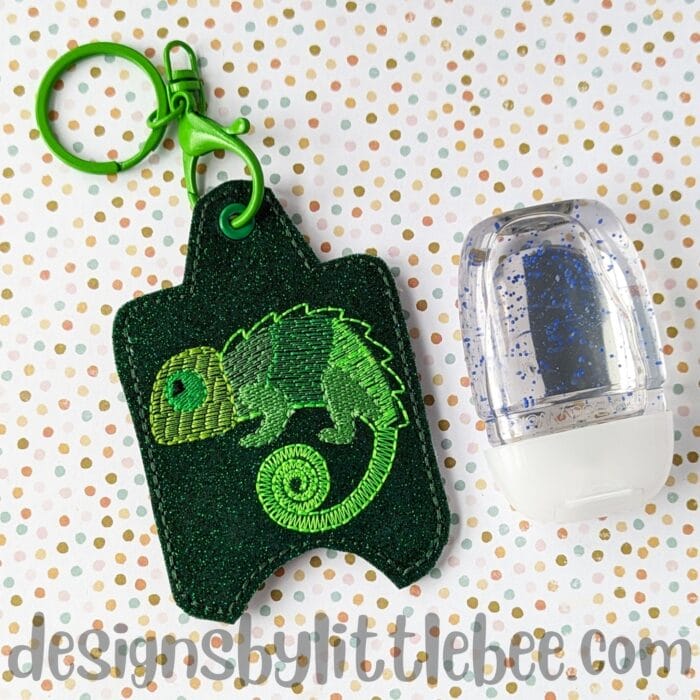 Chameleon Hand Sanitizer Case - Snap Tab and Eyelet Key Fob