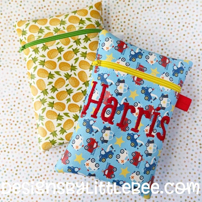 Vinyl Vertical Zipper ITH Bag