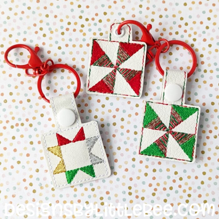 Quilt Blocks I Snap Tab & Eyelet Key Fob
