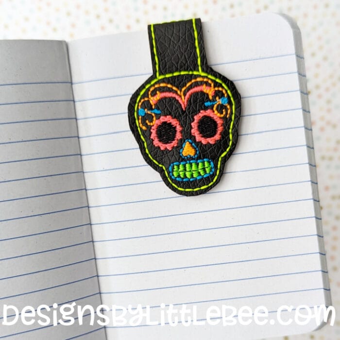 Sugar Skull Foldover Magnetic Bookmark