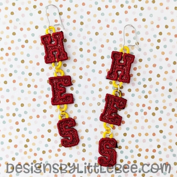 Varsity Font FSL Earrings