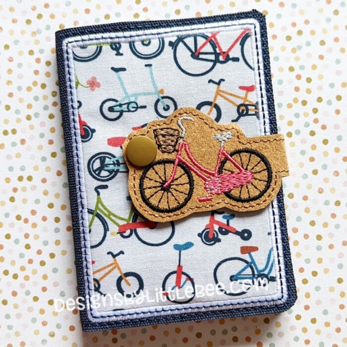 Bicycle with Basket Mini Composition Book Snap Cover