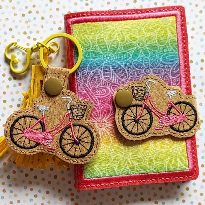 Bicycle with Basket Mini Composition Book Snap Cover - Image 2