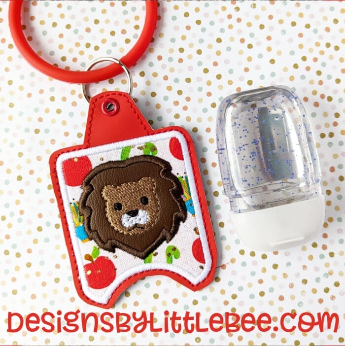 Lion Hand Sanitizer Case - Snap Tab and Eyelet Key Fob