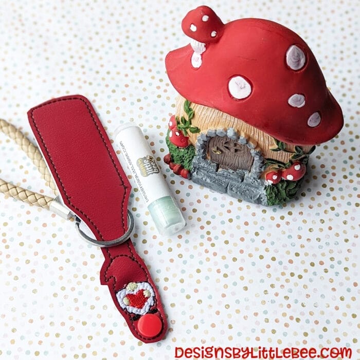 Gnome Heart Lip Balm Holder Key Fob Snap Tab - 5x7+ ONLY