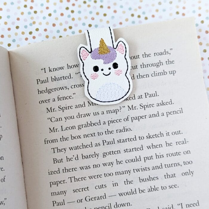Pudgy Unicorn Foldover Magnetic Bookmark
