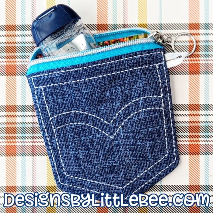 Denim Pocket Zipper Bag for Size 5 Zipper