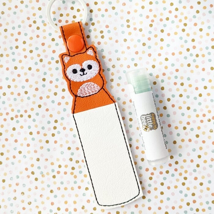 Pudgy Fox Lip Balm Holder - Snap Tab & Eyelet Key Fob