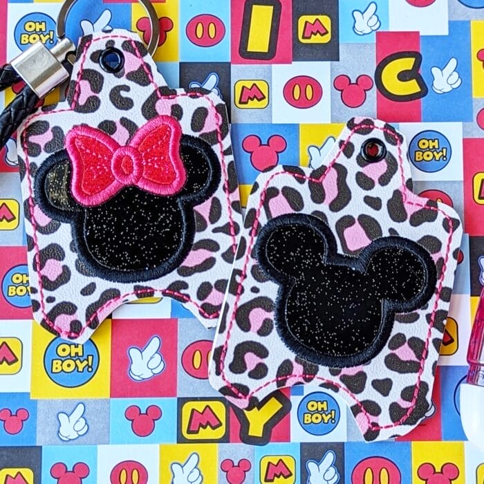 Mouse Hand Sanitizer Case - Snap Tab and Eyelet Key Fob