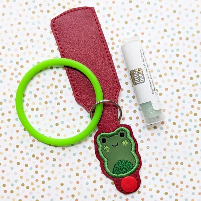 Pudgy Frog Lip Balm Holder Key Fob Snap Tab - 5x7+ ONLY
