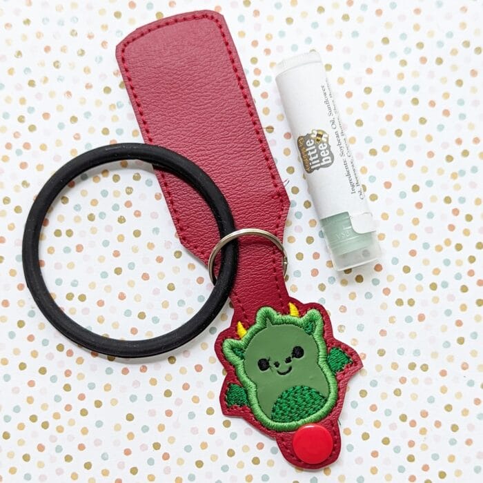 Pudgy Dragon Lip Balm Holder Key Fob Snap Tab - 5x7+ ONLY