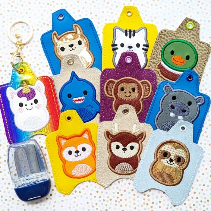 Pudgy Animals Hand Sanitizer Case - Snap Tab and Eyelet Key Fob Set (Series 2)