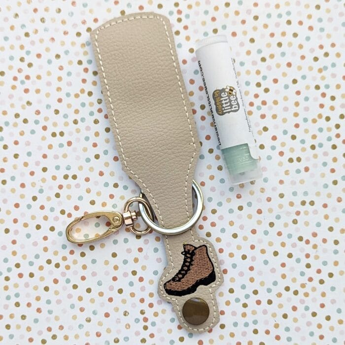 Hiking Boot Lip Balm Holder Key Fob Snap Tab - 5x7+ ONLY