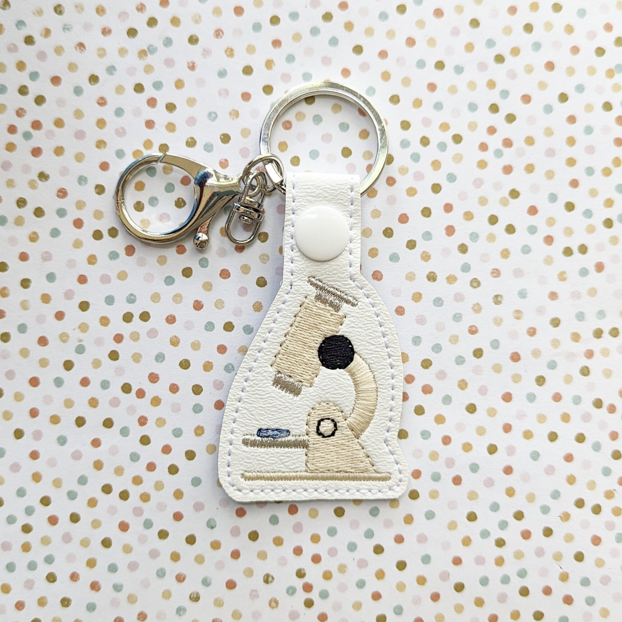 Microscope Snap Tab & Eyelet Key Fob - Designs by Little Bee